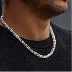 SREBRNY ŁAŃCUSZEK NASZYJNIK SPLOT KRÓLEWSKI PRÓBA 925 65 cm 5 mm PEŁNY