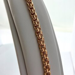 GRUBA MĘSKA ZŁOTA BRANSOLETA SPLOT GARIBALDI 8 MM STAL CHIRURGICZNA+GRATISY