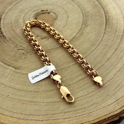 GRUBA MĘSKA ZŁOTA BRANSOLETA SPLOT GARIBALDI 8 MM STAL CHIRURGICZNA+GRATISY