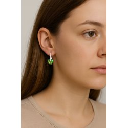 KOLCZYKI SWAROVSKI SREBRNE SERCA 925 DŁUGIE, WISZĄCE, KOLOROWE, NA PREZENT