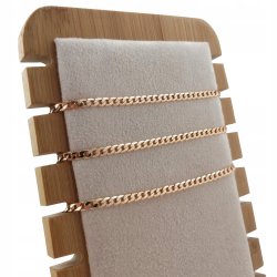 ZŁOTY ŁAŃCUSZEK PANCERKA+ MEDALIK OJCIEC PIO 60 CM 3 MM STAL CHIRUGICZNA