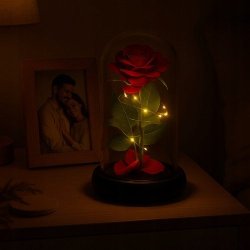 PREZENT NA DZIEŃ NAUCZYCIELA DLA WYCHOWAWCY, RÓŻA WIECZNA LED W SZKLE
