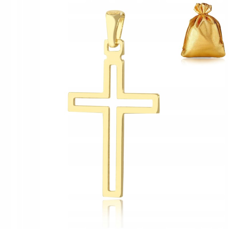 POZŁACANY KRZYŻYK KLASYCZNY, WISIOREK, ZAWIESZKA DLA NIEJ, DLA NIEGO 925
