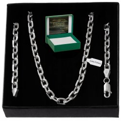 SREBRNY GRUBY ŁAŃCUCH ŁAŃCUSZEK ANKIER 70CM PEŁNY / DŁUGI / SZEROKI+GRATISY
