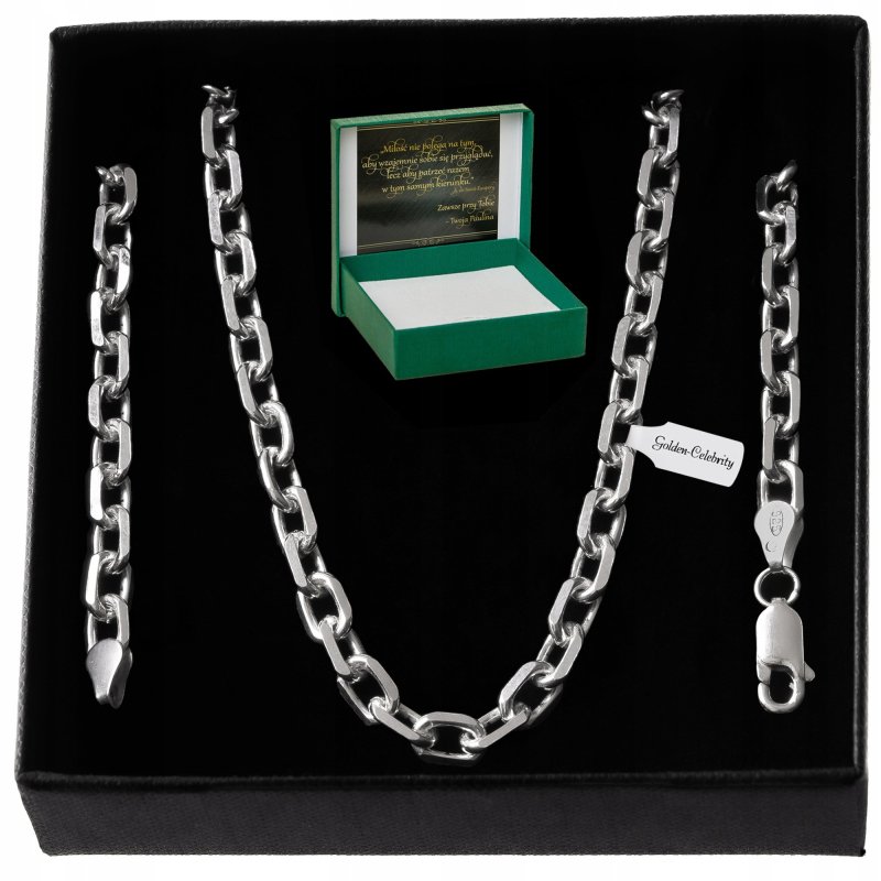 SREBRNY GRUBY ŁAŃCUCH ŁAŃCUSZEK ANKIER 70CM PEŁNY / DŁUGI / SZEROKI+GRATISY