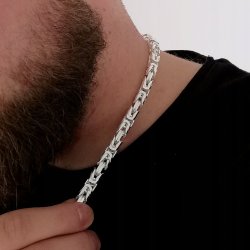SREBRNY ŁAŃCUSZEK KRÓLEWSKI POTĘZNY 123GRAMY pr925