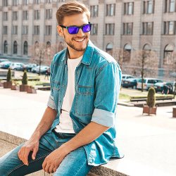 OKULARY PRZECIWSŁOCZNE MĘSKIE Z POLARYZACJĄ UV + ETUI + ŚCIERECZKA GRATIS