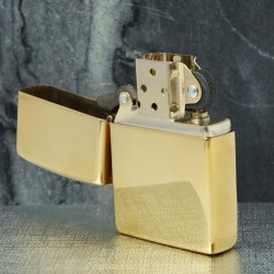 ORYGINALNA ZAPALNICZKA ZIPPO ZŁOTA + PUDEŁKO + BENZYNA + TOREBKA + GRAWER