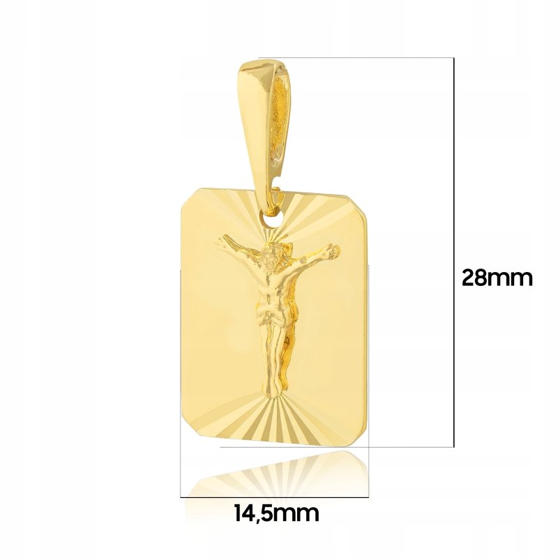 ZŁOTA ZAWIESZKA NA ŁAŃCUSZEK 585 / 925 WISIOREK MEDALIK POZŁACANY + GRAWER