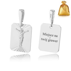 ELEGANCKA SREBRNA ZAWIESZKA PRÓBA 925 DAMSKI WISIOREK SREBRNY MEDALIK JEZUS