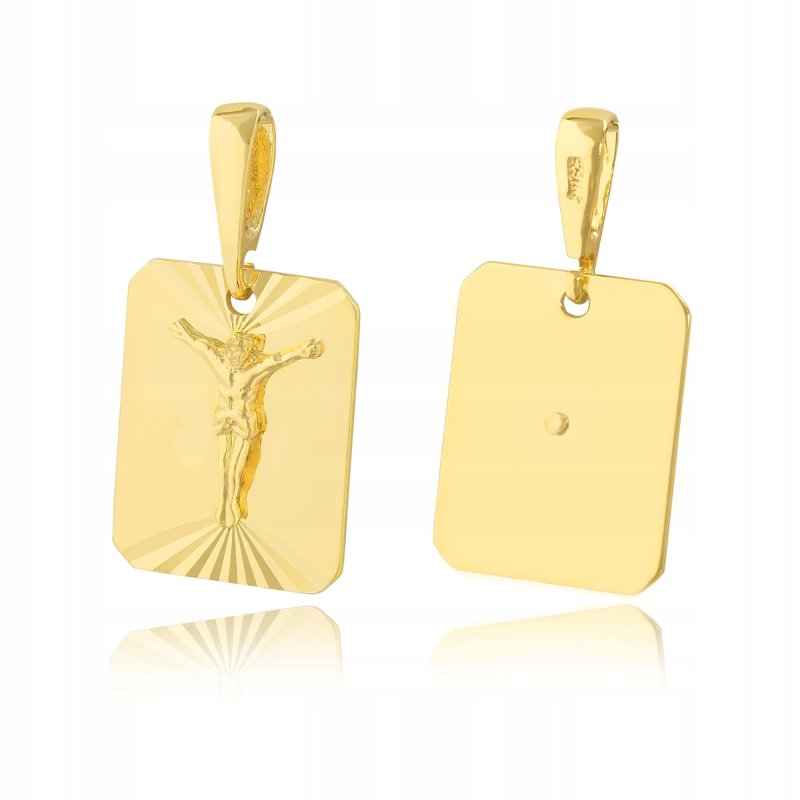 ELEGANCKI MEDALIK KOMUNIJNY 585 925 SREBRO ZŁOCONE DAMSKI WISIOREK SREBRNY