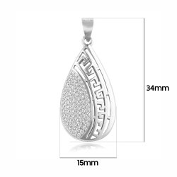 ELEGANCKA SREBRNA ZAWIESZKA PR 925 WISIOREK SREBRNY MOTYW GRECKI + CYRKONIE