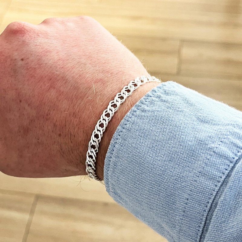 ELEGANCKA SREBRNA BRANSOLETKA ROMBO 20cm/5,5mm SREBRO 925 PREZENT + GRATISY