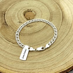 ELEGANCKA SREBRNA BRANSOLETKA ROMBO 20cm/5,5mm SREBRO 925 PREZENT + GRATISY