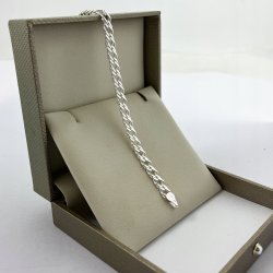 ELEGANCKA SREBRNA BRANSOLETKA ROMBO 20cm/5,5mm SREBRO 925 PREZENT + GRATISY