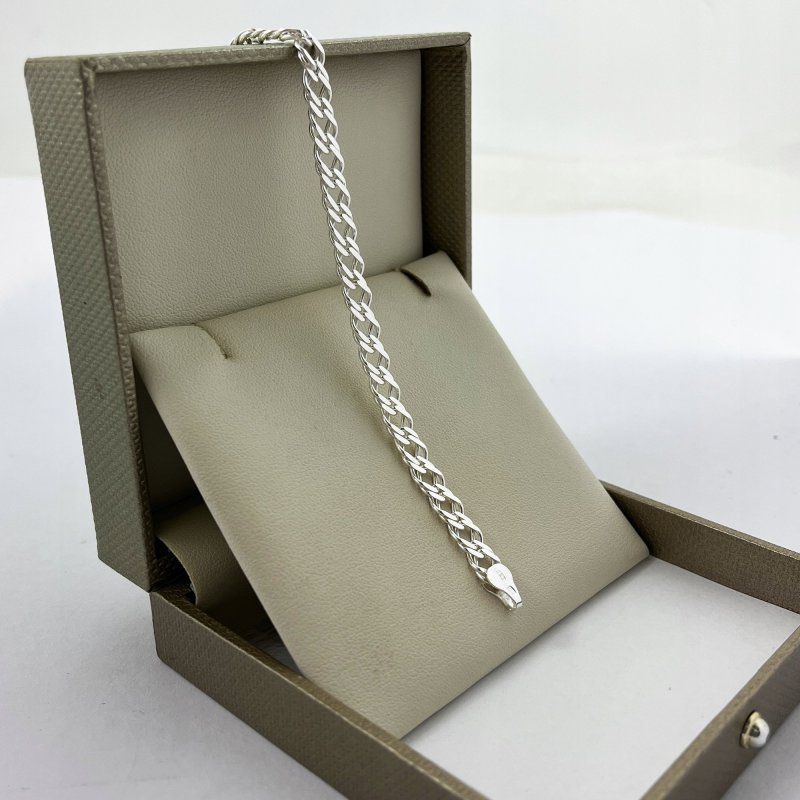ELEGANCKA SREBRNA BRANSOLETKA ROMBO 20cm/5,5mm SREBRO 925 PREZENT + GRATISY
