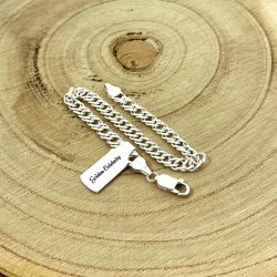 ELEGANCKA SREBRNA BRANSOLETKA ROMBO 20cm/5,5mm SREBRO 925 PREZENT + GRATISY