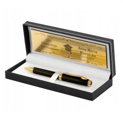 ZŁOTY DŁUGOPIS KULKOWY CZARNY CARBON 24K LUKSUSOWY / DLA FACETA MĘŻA SYNA
