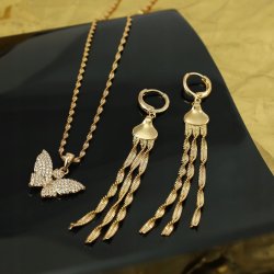 POZŁACANY KOMPLET BIŻUTERII PREZENT DLA DZIEWCZYNY NA 18 20 30 URODZINY 18K