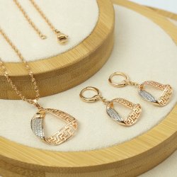KOMPLET BIŻUTERII ZE STALI CHIRURGICZNEJ DLA MAMY KOBIETY BABCI NA URODZINY