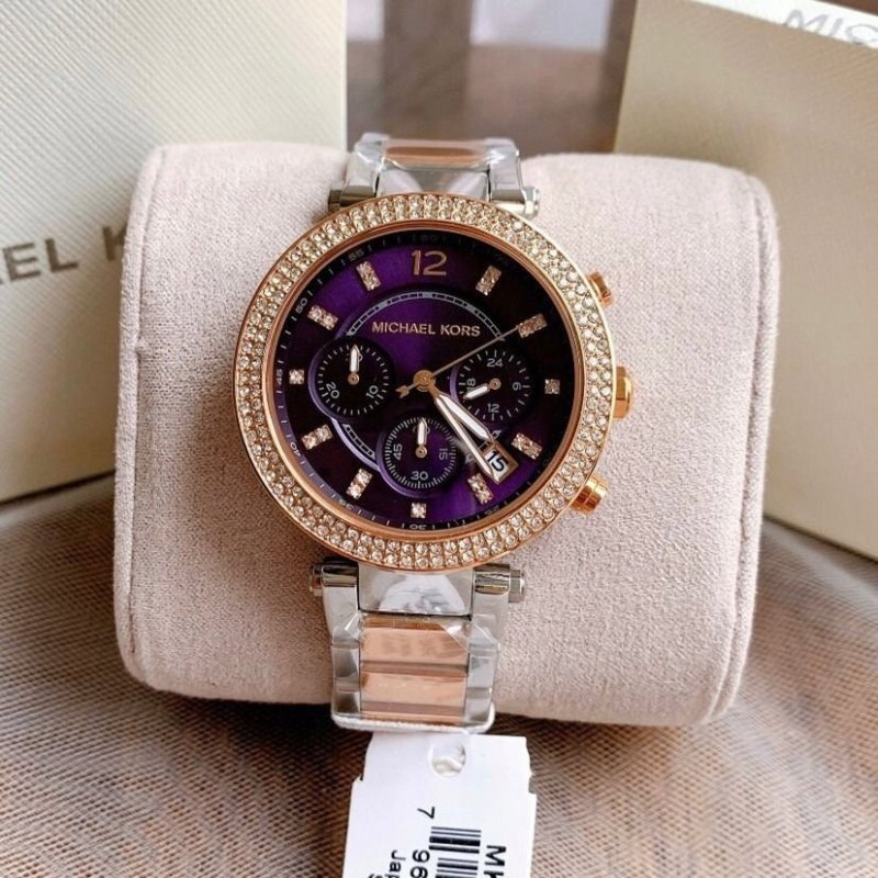 ZŁOTY DAMSKI ZEGAREK MICHAEL KORS RÓŻOWE ZŁOTO + CYRKONIE + BOX NA PREZENT