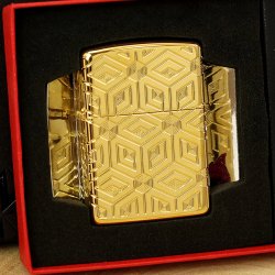 ZŁOTA ZAPALNICZKA ZIPPO BOXES ALL OVER PREMIUM 24 KARATY+CERTYFIKAT GRAWER