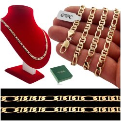 POZŁACANY GRUBY ŁAŃCUCH ŁAŃCUSZEK MĘSKI GUCCI 50 CM DLA MĘŻCZYZNY + GRATISY