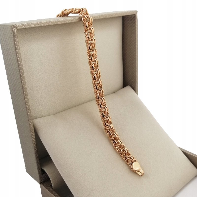 BRANSOLETKA MĘSKA GRUBA STAL CHIRURGICZNA, SPLOT GARIBALDI 21cm 6mm PREZENT