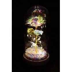 SREBRNY NASZYJNIK SERCE 925+RÓŻA LED, DLA KOBIETY, ŻONY, MAMY, BABCI, CÓRKI