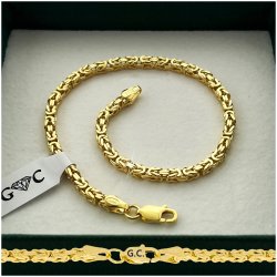 BRANSOLETKA ZŁOTA DAMSKA 925/585 SREBRO KRÓLEWSKI 18cm/2,8mm GRUBA +GRATISY