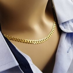 ZŁOTY ŁAŃCUSZEK MĘSKI SREBRO PRÓBY 925/585 14K / PREZENT DLA CHŁOPAKA, SYNA