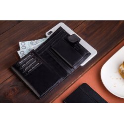 PORTFEL MĘSKI SKÓRZANY BETLEWSKI CZARNY DUŻY Z RFID + PUDEŁKO