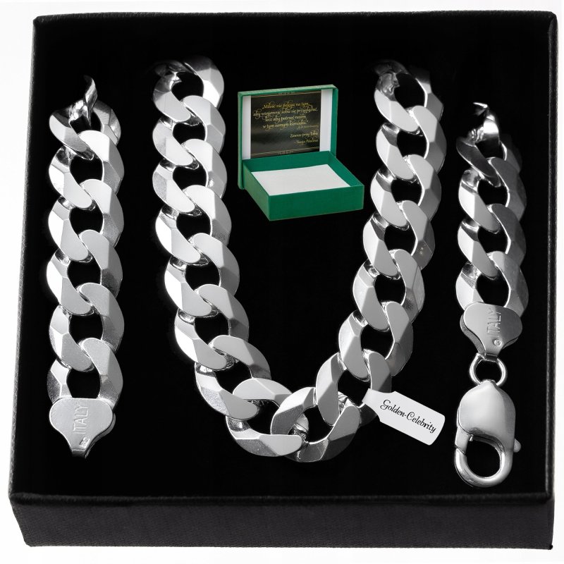 GRUBY SREBRNY ŁAŃCUCH MĘSKI PANCERKA PEŁNY 60 CM 12 MM PRÓBA 925 + GRATISY