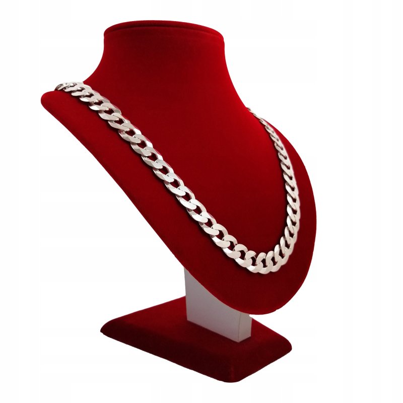 GRUBY SREBRNY ŁAŃCUCH MĘSKI PANCERKA PEŁNY 60 CM 12 MM PRÓBA 925 + GRATISY
