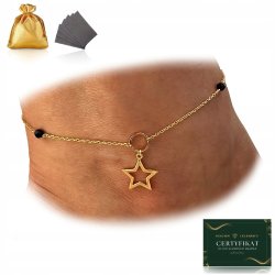 ZŁOTA BRANSOLETKA NA NOGĘ, KOSTKĘ, SREBRO PRÓBA 925 KULECZKI + GWIAZDKA 14K