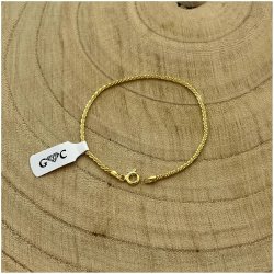 PIĘKNA ZŁOTA BRANSOLETKA DAMSKA NA RĘKĘ DAISY 19cm/1,7mm SREBRO PRÓBA 925