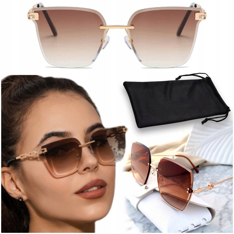STYLOWE OKULARY PRZECIWSLONECZNE DAMSKIE Z POLARYZACJĄ FILTR UV 400 NA LATO