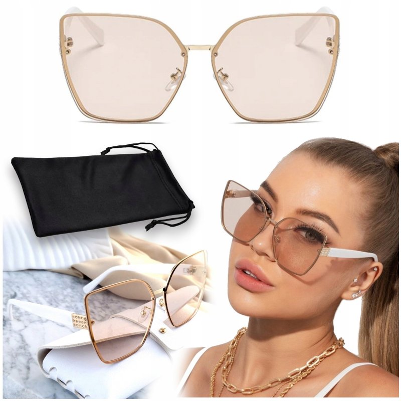 DAMSKIE OKULARY PRZECIWSŁONECZNE KOCIE Z POLARYZACJĄ + FILTR UV400 STYLOWE