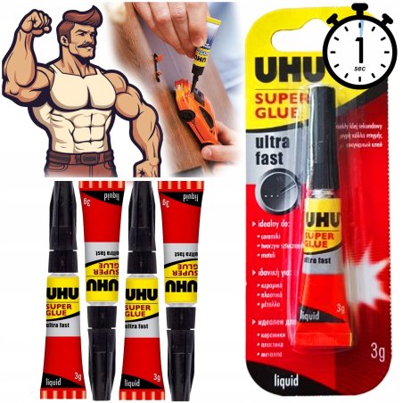 4x SUPER MOCNY KLEJ SUPER GLUE W ŻELU SKUTECZNY / UNIWERSALNY / SPRAWDZONY