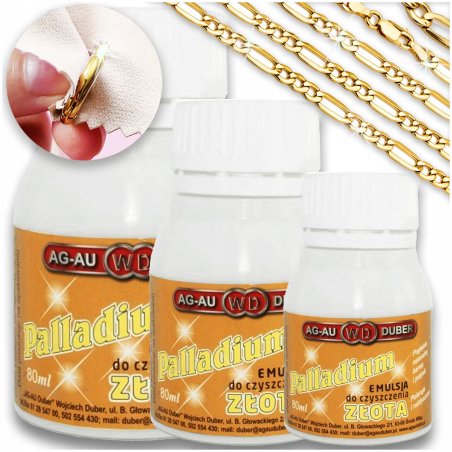 3x PŁYN, EMULSJA, PASTA DO CZYSZCZENIA POLEROWANIA ZŁOTA PALLADIUM 80 ML