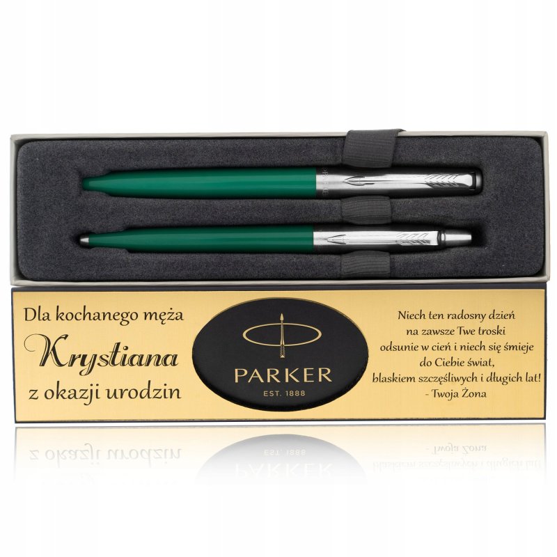ZESTAW PREZENTOWY PARKER JOTTER Z GRAWEREM PIÓRO WIECZNE DŁUGOPIS + GRAWER