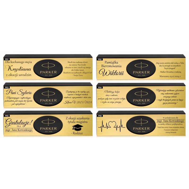 ZESTAW PREZENTOWY PARKER Z GRAWEREM BIAŁY PIÓRO + DŁUGOPIS 24K + CERTYFIKAT
