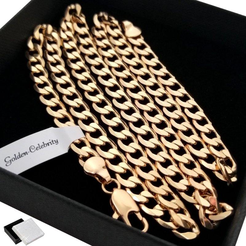 ELEGANCKI MĘSKI ZŁOTY ŁAŃCUSZEK STAL CHIRURGICZNA 316L NA 18 20 30 URODZINY