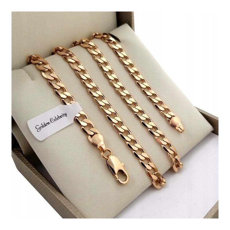 ELEGANCKI MĘSKI ZŁOTY ŁAŃCUSZEK STAL CHIRURGICZNA 316L NA 18 20 30 URODZINY