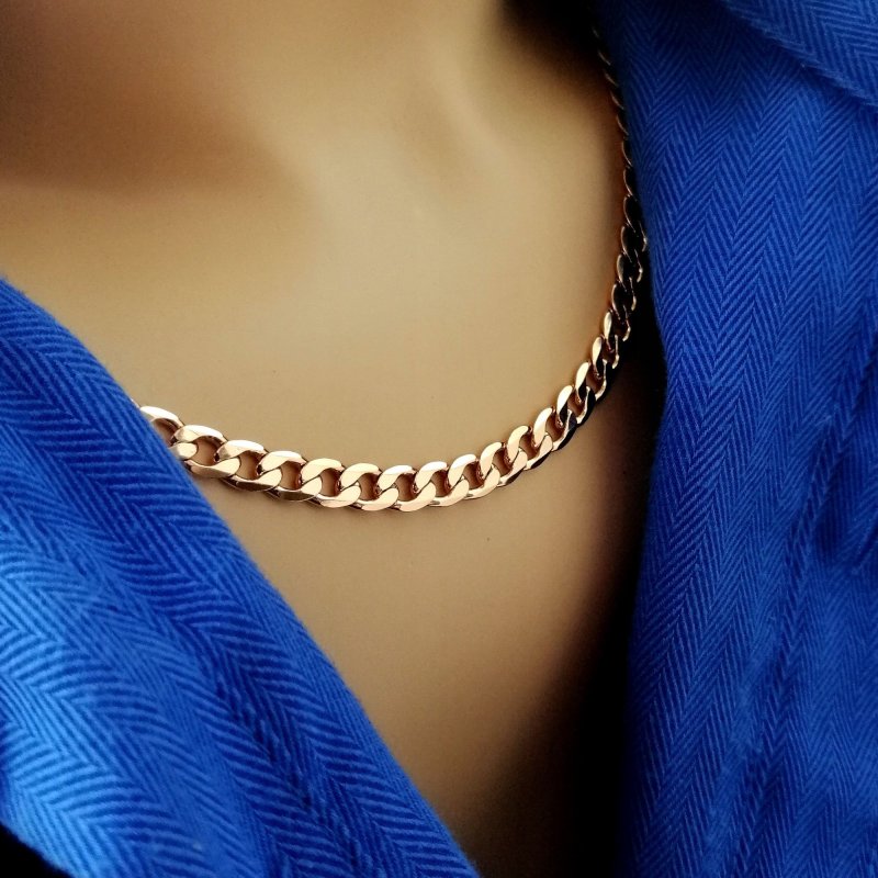 ELEGANCKI MĘSKI ZŁOTY ŁAŃCUSZEK STAL CHIRURGICZNA 316L NA 18 20 30 URODZINY