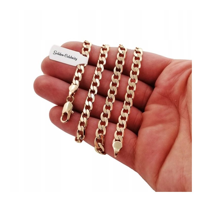 ELEGANCKI MĘSKI ZŁOTY ŁAŃCUSZEK STAL CHIRURGICZNA 316L NA 18 20 30 URODZINY