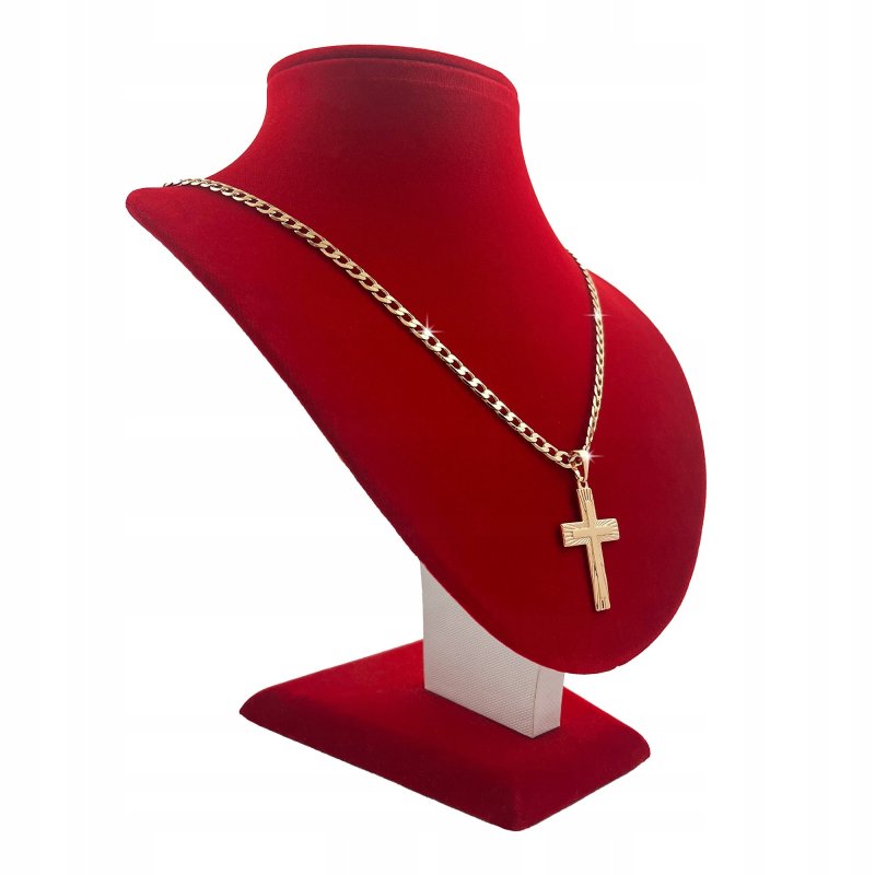 ZŁOTY ŁAŃCUSZEK MĘSKI PANCERKA+KRZYŻYK 18K 55CM PREZENT DLA NIEGO + GRATISY