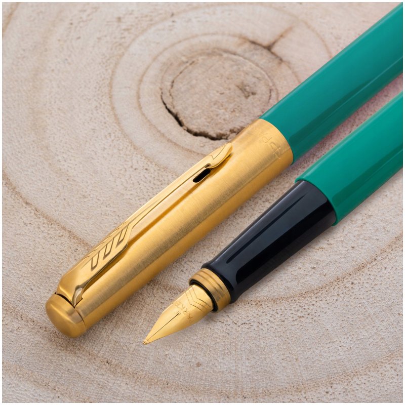 PIÓRO WIECZNE PARKER JOTTER ZIELONE/ZŁOTE 24K + PUDEŁKO Z DEDYKACJĄ GRAWER
