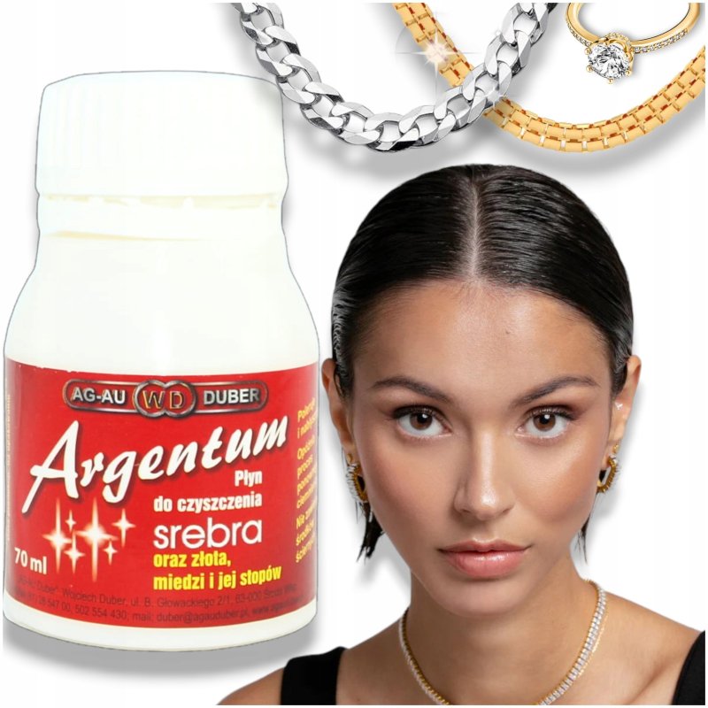 PLYN DO CZYSZCZENIA SREBRA, ZŁOTA ARGENTUM / DUŻY / MOCNY / SKUTECZNY 70 ML
