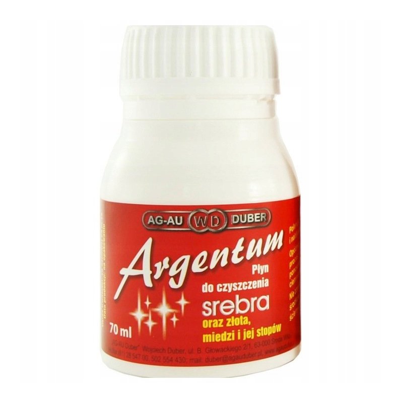 PLYN DO CZYSZCZENIA SREBRA, ZŁOTA ARGENTUM / DUŻY / MOCNY / SKUTECZNY 70 ML